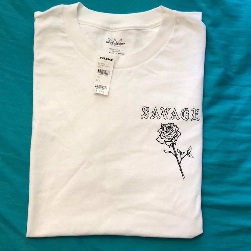 Selling blue crown t-shirt size L
